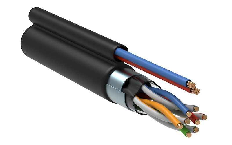 ITK Витая пара F/UTP кат.5E 4х2х24AWG solid LDPE + кабель питания 2х0,75мм2