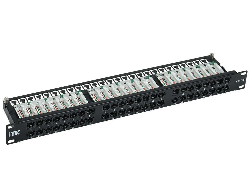 ITK 1U патч-панель кат.5E UTP 48 портов (Dual IDC) высокой плотности
