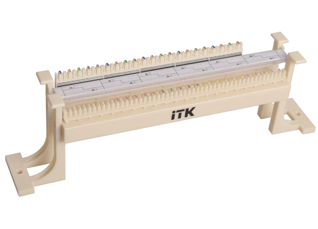 ITK Кросс-панель на кронштейне 50-парная 110 т. (модули в комплекте)